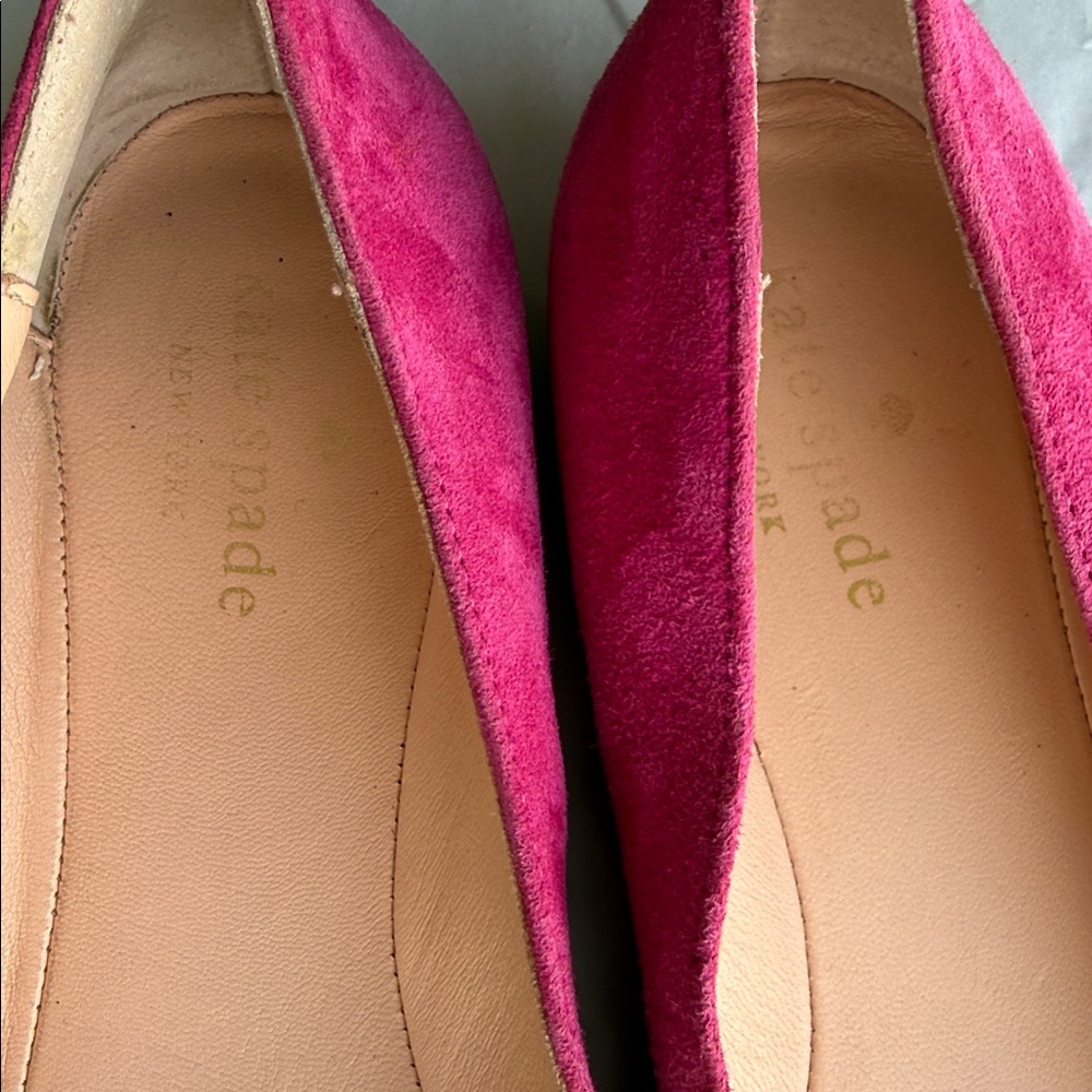 Kate Spade “yes please” Pink gold Ballet Flats size 8.5 women’s - Picture 11 of 14